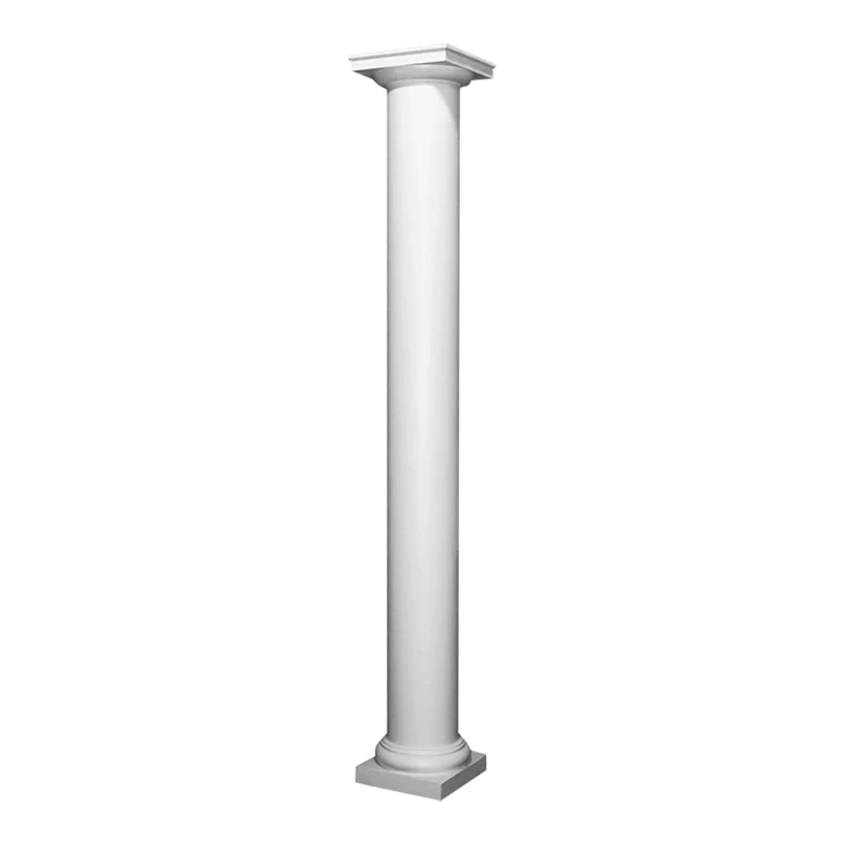 18 Inch Diameter Round Fiberglass Column - Non-Tapered, Plain - Tuscan Capital and Base