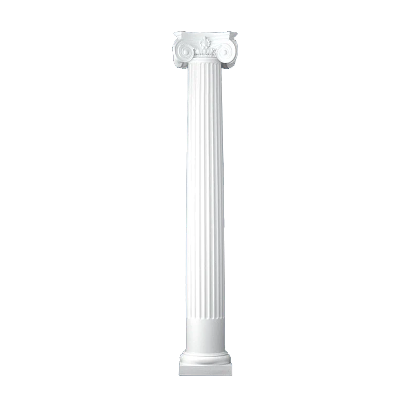 16 Inch Diameter Round Fiberglass Column - Tapered, Fluted - Empire Capital and Tuscan Base