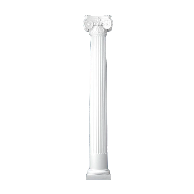 6 Inch Diameter Round Fiberglass Column - Tapered, Fluted - Empire with Neck Capital and Tuscan Base