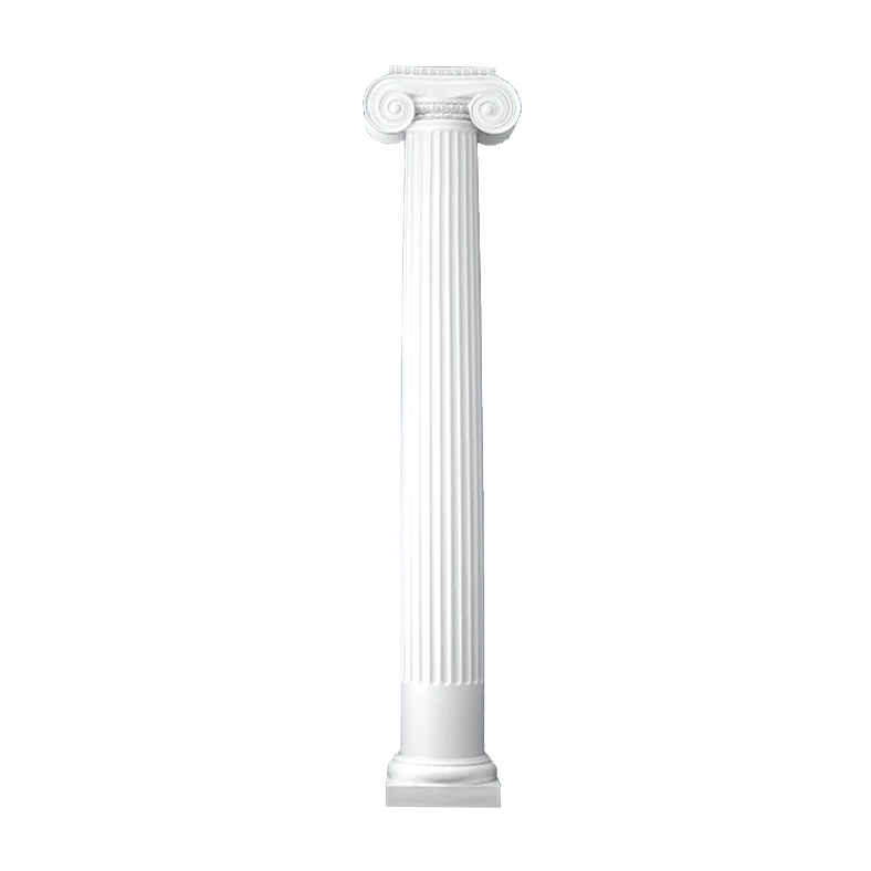 6 Inch Diameter Round Fiberglass Column - Tapered, Fluted - Greek Erechtheum Capital and Tuscan Base