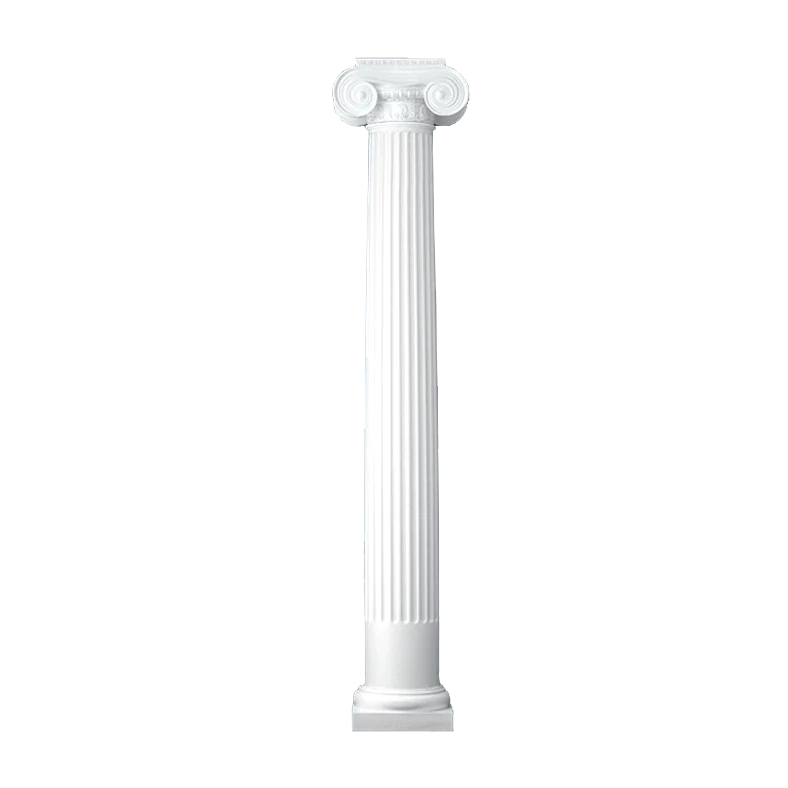 12 Inch Diameter Round Fiberglass Column - Tapered, Fluted - Greek Erechtheum with Necking Capital and Tuscan Base