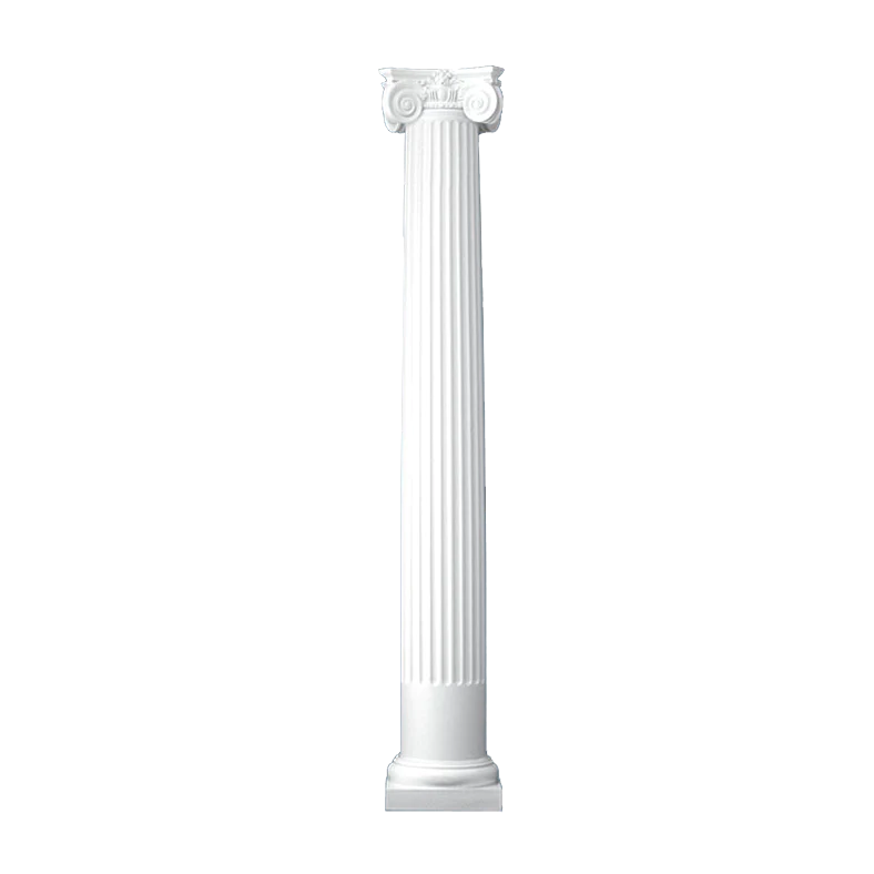18 Inch Diameter Round Fiberglass Column - Tapered, Fluted - Scamozzi Capital and Tuscan Base