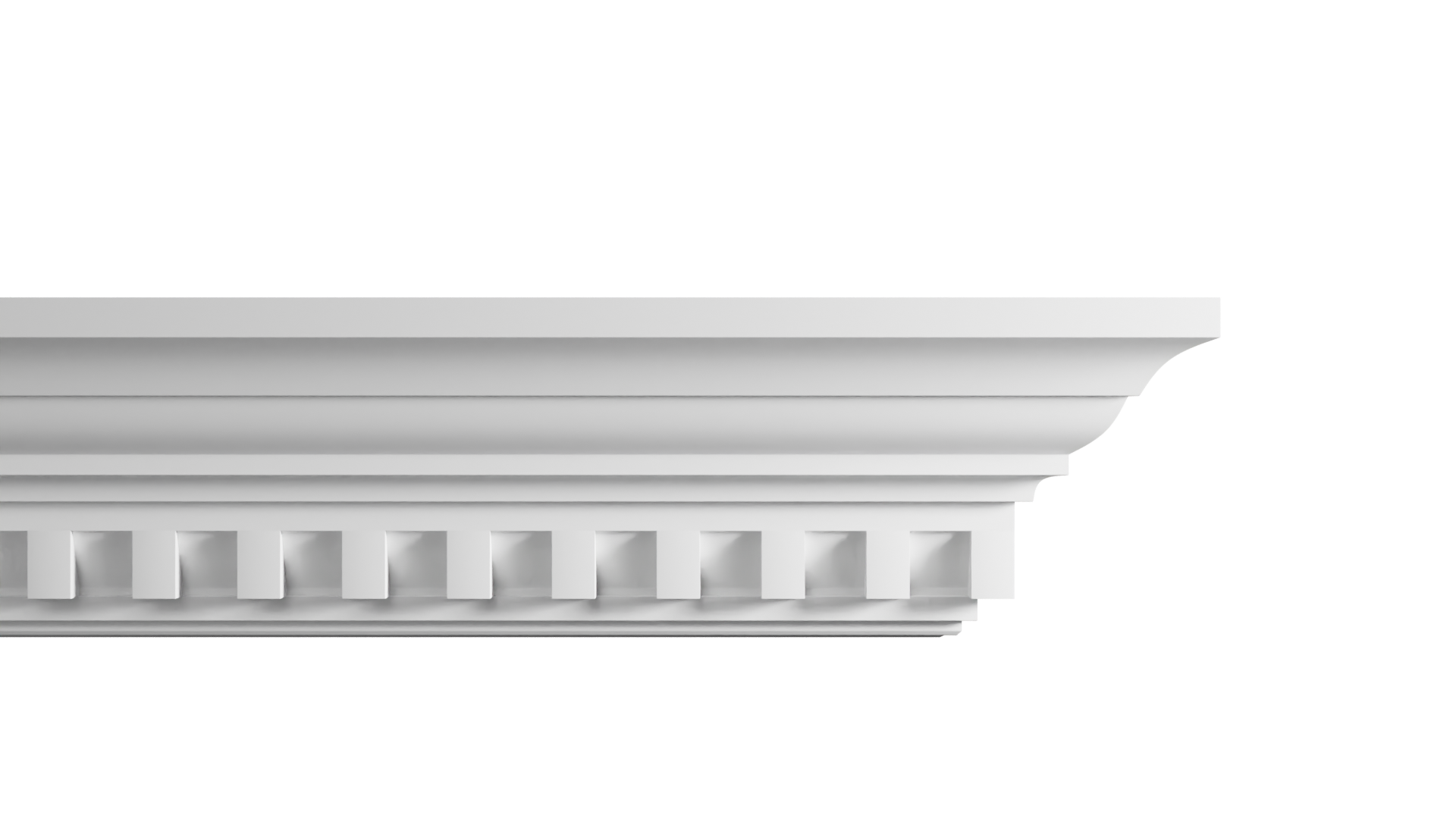 7 Inch Height x 4 1/2 Inch Projection x 16 Feet Length Polyurethane Moulding