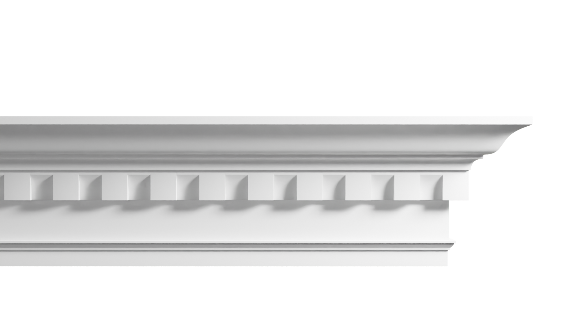 11 Inch Height x 6 1/4 Inch Projection x 16 Feet Length Polyurethane Moulding
