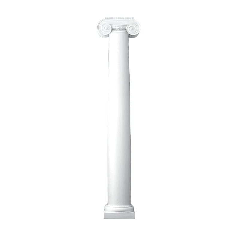 6 Inch Diameter Round Fiberglass Column - Tapered, Plain - Greek Erechtheum Capital and Tuscan Base