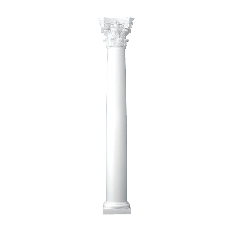 12 Inch Diameter Round Fiberglass Column - Tapered, Plain - Modern Composite Capital and Tuscan Base