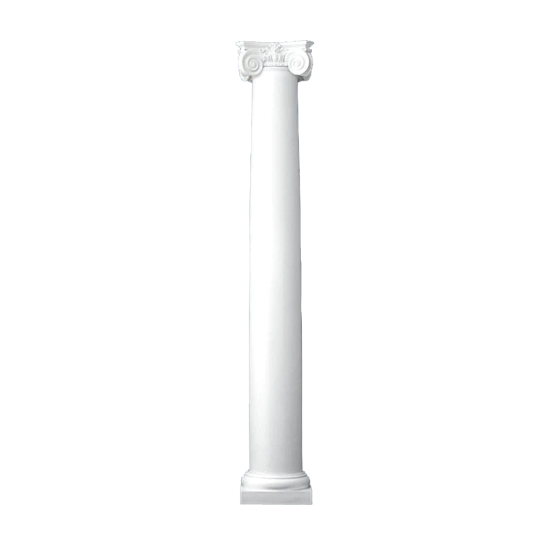 6 Inch Diameter Round Fiberglass Column - Tapered, Plain - Scamozzi Capital and Tuscan Base
