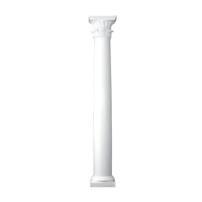 6 Inch Diameter Round Fiberglass Column - Tapered, Plain - Temple of Winds Capital and Tuscan Base