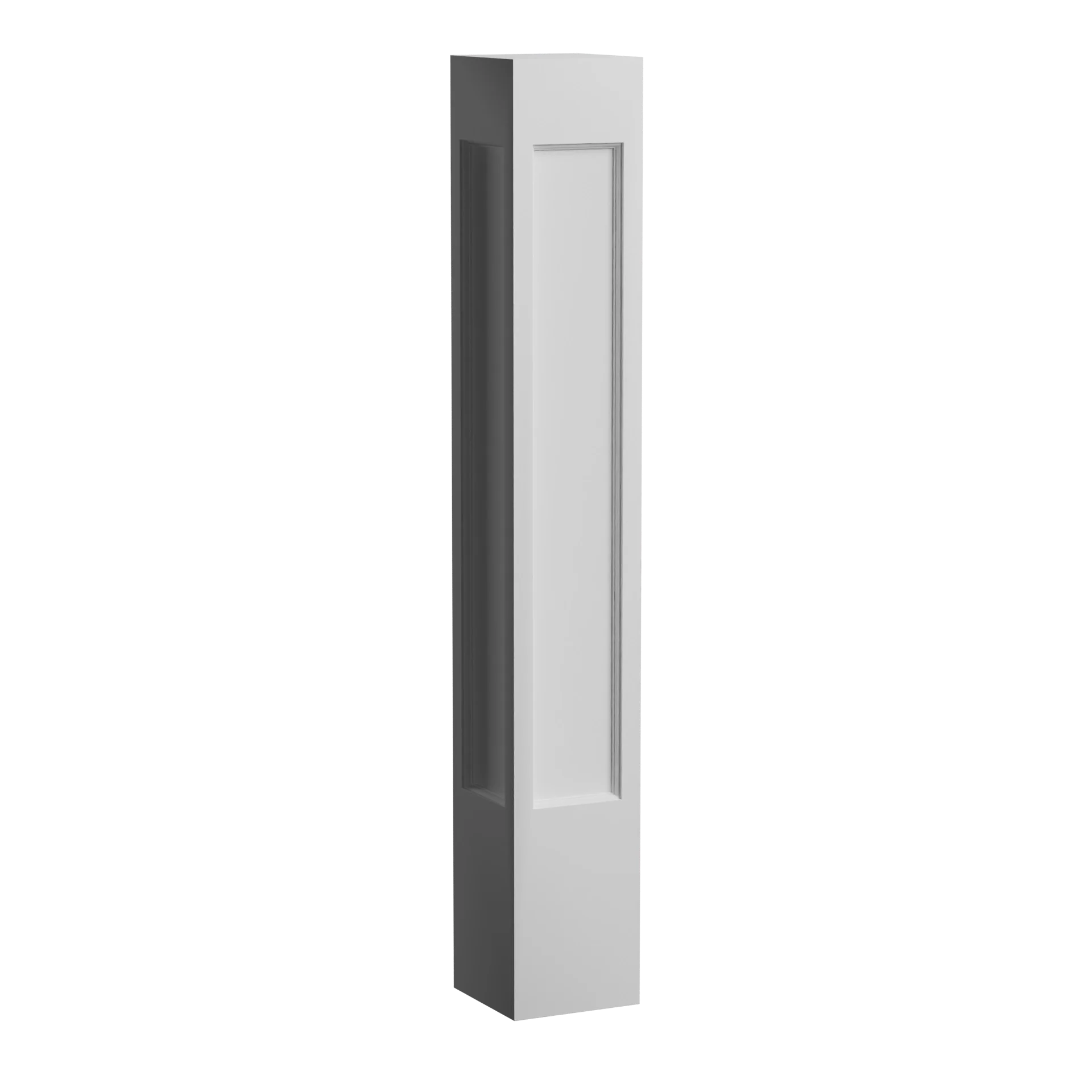 8 Inch W x 48 Inch H Recessed Flat Panel Newel Post Corner