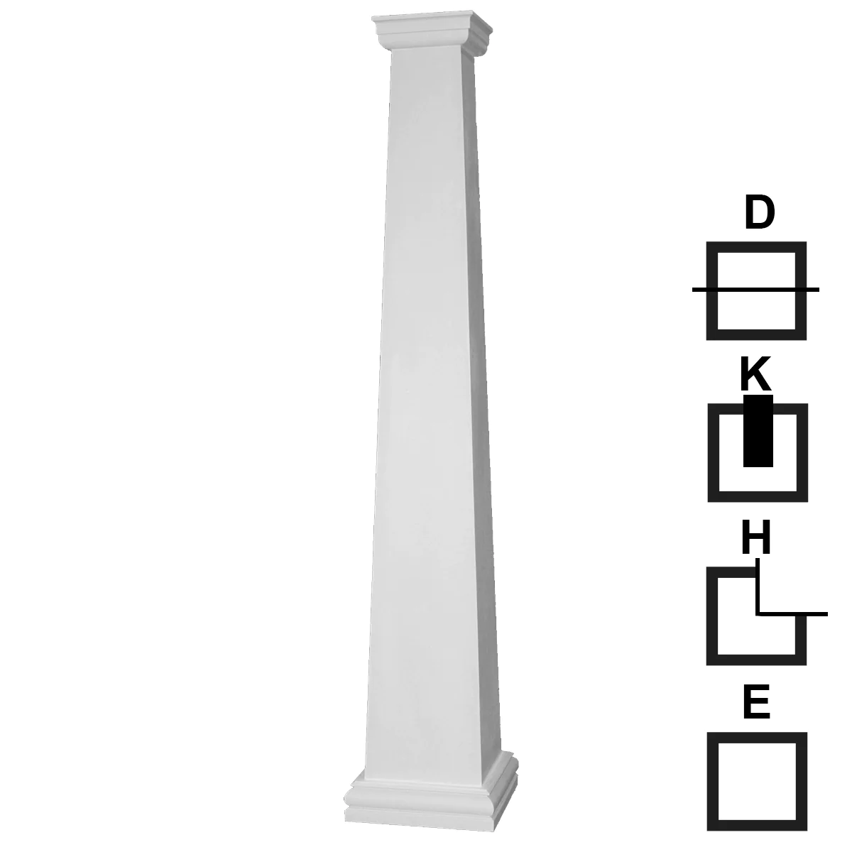 Square Columns Tapered Cut Plans